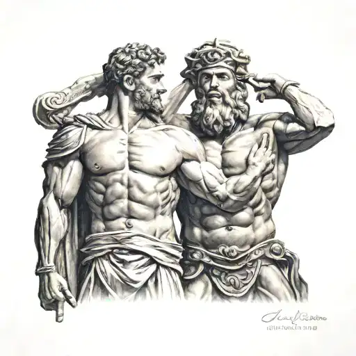 Hercules With Coliseum And Roman Soldier