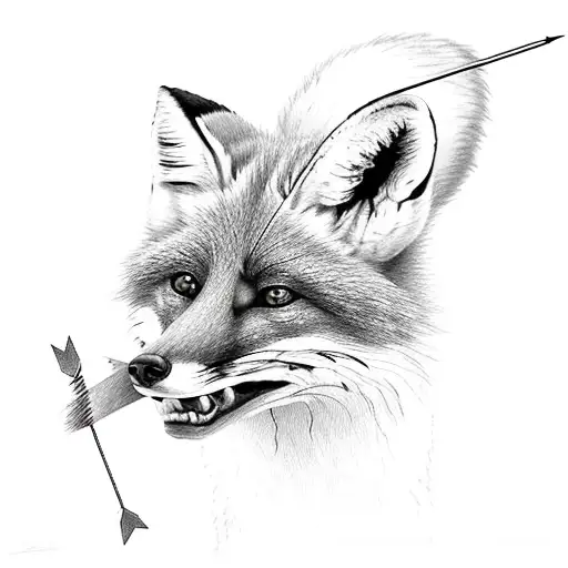 Fox With An Arrow In His Teeth
