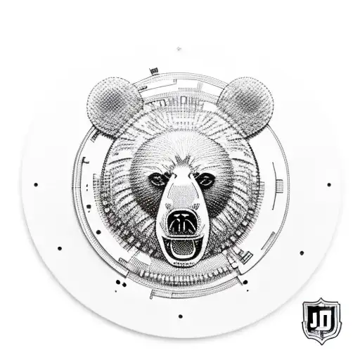 Dj Turntable With A Bear Djing