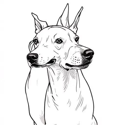 A Black Dog And A White Dog