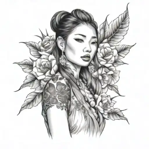 Beautiful Asian Woman Posing With