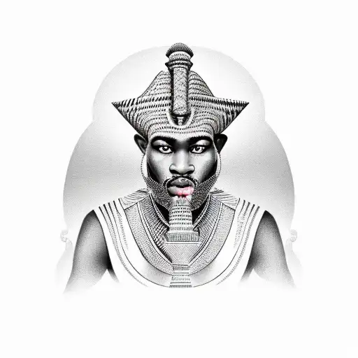 African Pharoah With Pyramids