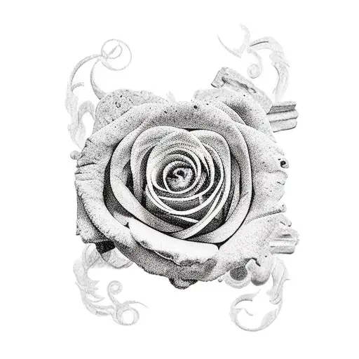 Roman Colosseum And Roses