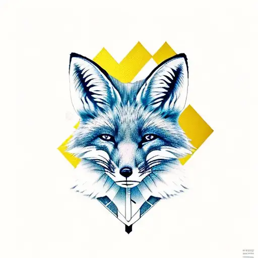 Realistic Fox With An Anime-inspired Background Featuring Iconic Office Elements