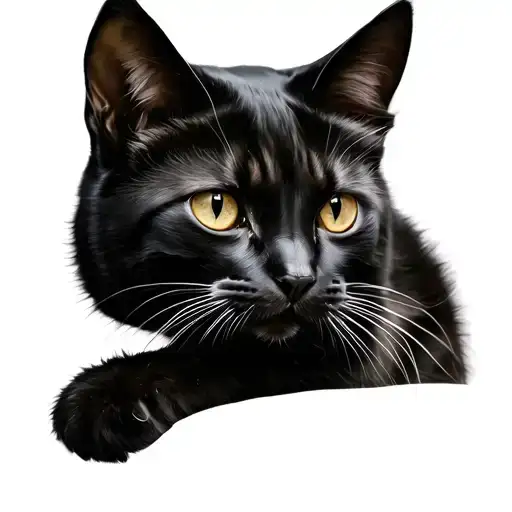 Cat Realistic Black