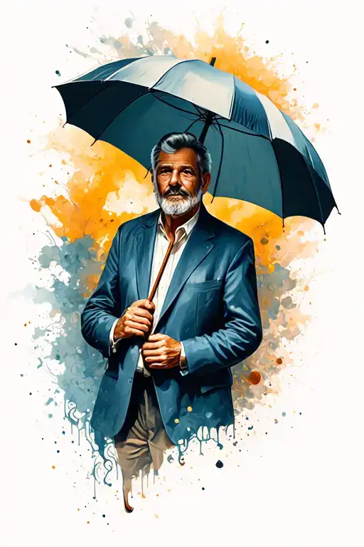 Dad Holding Umbrella