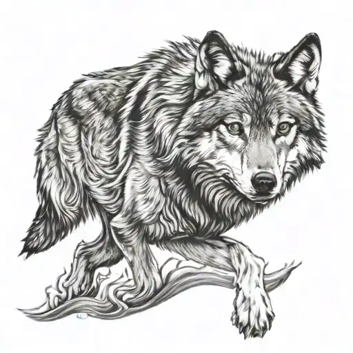 Grey Wolf Standing