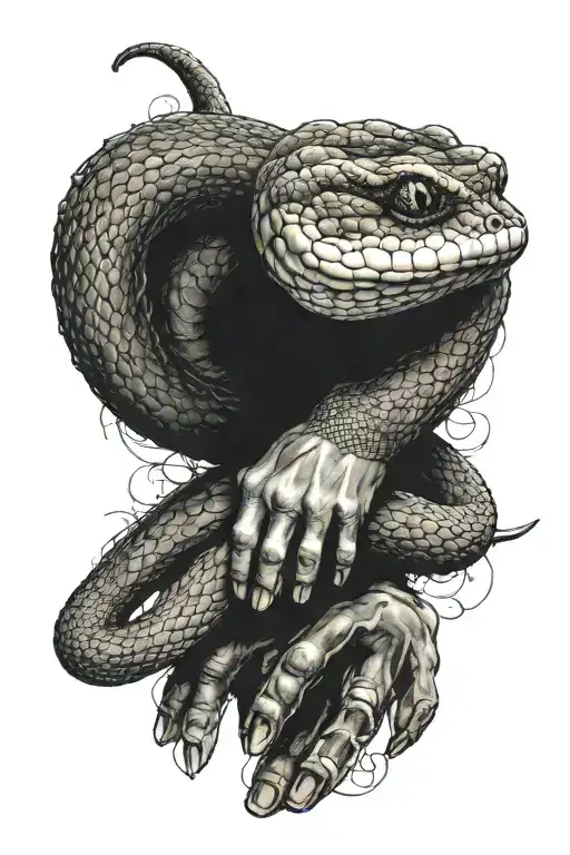 Trust No One With Snake Hand Shaking Hand