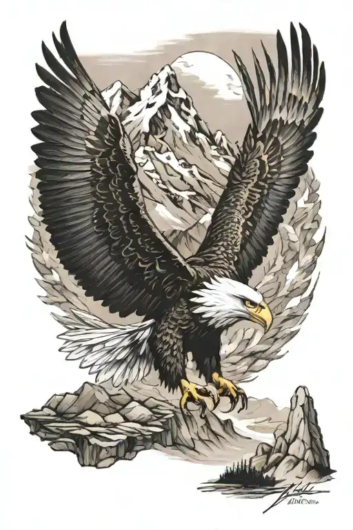 Eagle And Mountains