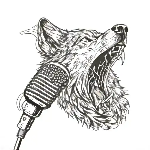 Wolf Howling Into Microphone