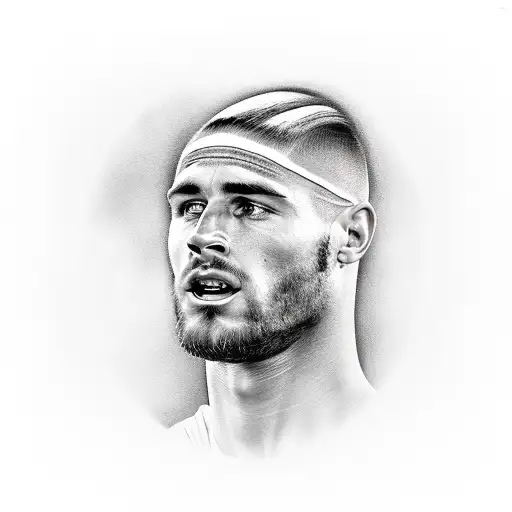 Realistic Portrait Of A Famous Football Player