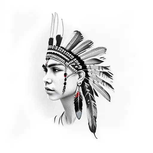 Native Girl Headress Dreamcatcher