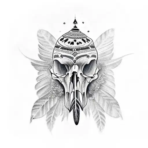 Raven Skull Indian