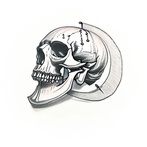 Sword Of Damocles Hanging Over Crowned Skull