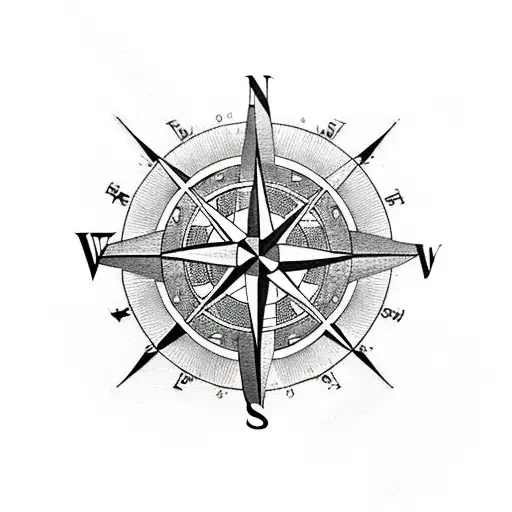 Compass Rose And World Map