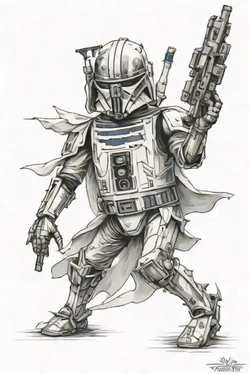 Star Wars Leg Sleeve Tattoo Design