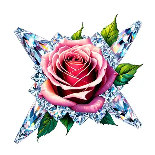 Rose Wrapping Bling Diamond Surrounded My Music