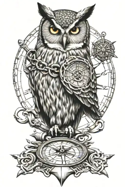 Owl And Compass And Anchor