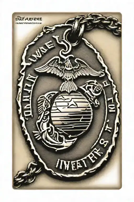 Usmc Infantry Written Underneath A Military Dog Tag