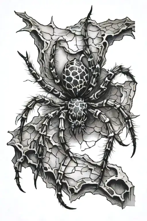 Spider Crawling Out Of A Scar