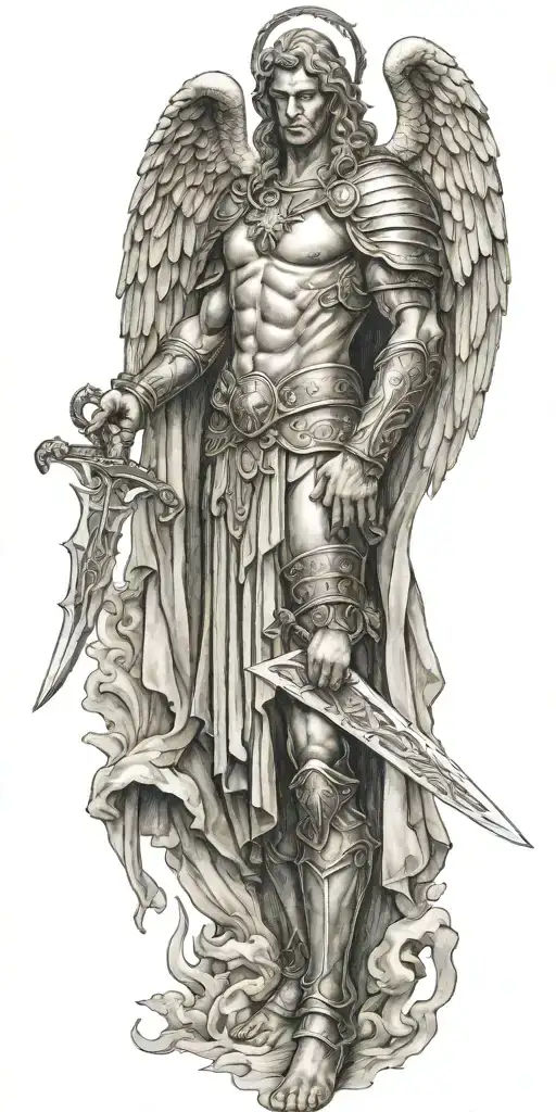 Archangel Michael Hodling A Sword