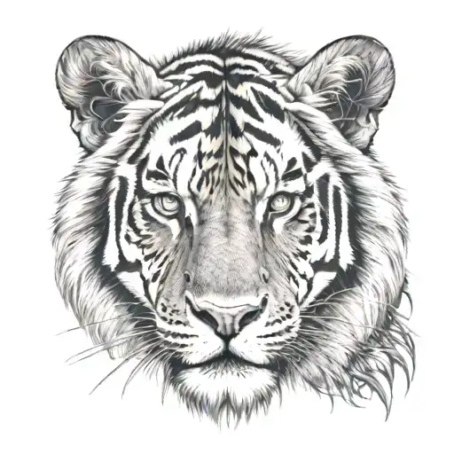 Half Lion Head Half Tiger Head