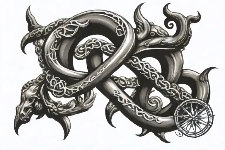Infinity Symbol With Saggitarius And Capricorn Zodiac Sign