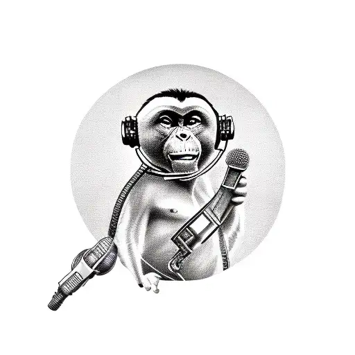 Bruno Mars Lazy Song Monkey With Vintage Mic And Bond Handbag