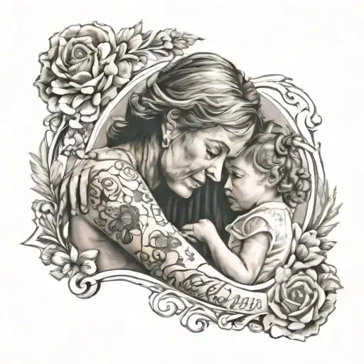 I N Letter With Mother Daughter Bond