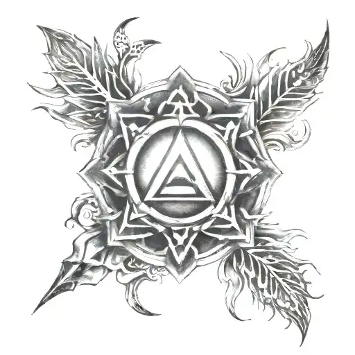 Trident And Chakra Symbols