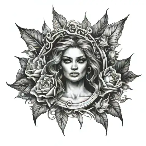 Female Face And Bodywork A Ackrpynd Of Dy And Night