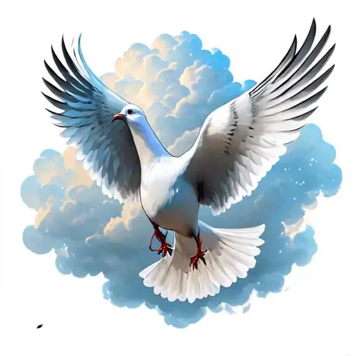 Tattoo Dove In The Clouds