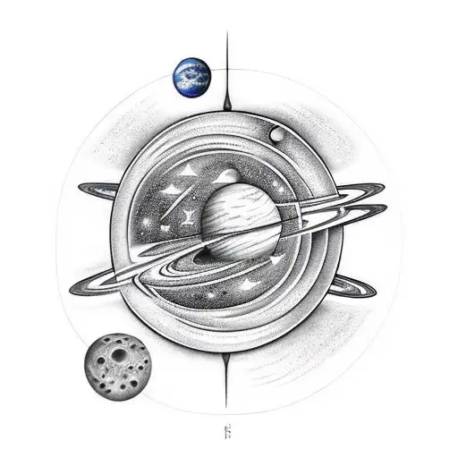 Space With Planets And Stars Sleeve