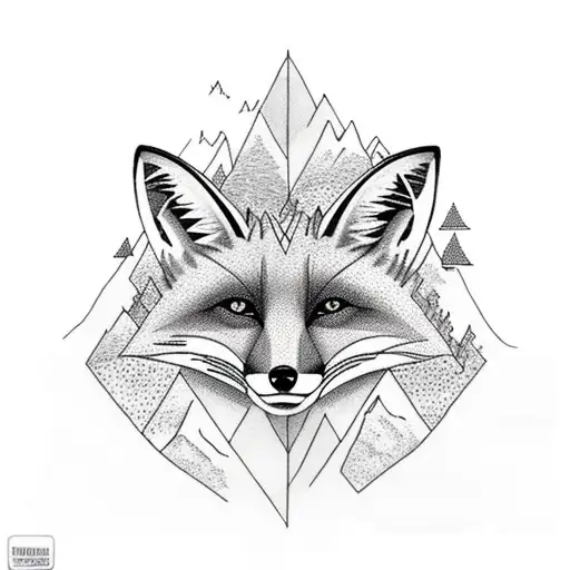 Fox With Majestic Mountains Behind It