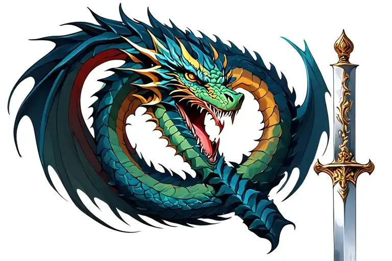 A Sword With A Dragon Wrapped