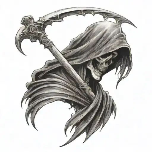 Grim Reaper With Crown On Head