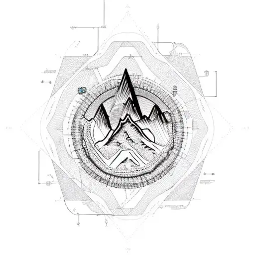 A Majestic Mountain Range Intertwined With A Circuit Board Representing Programming Skills