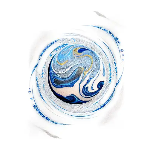 Black And Blue Marble Waves