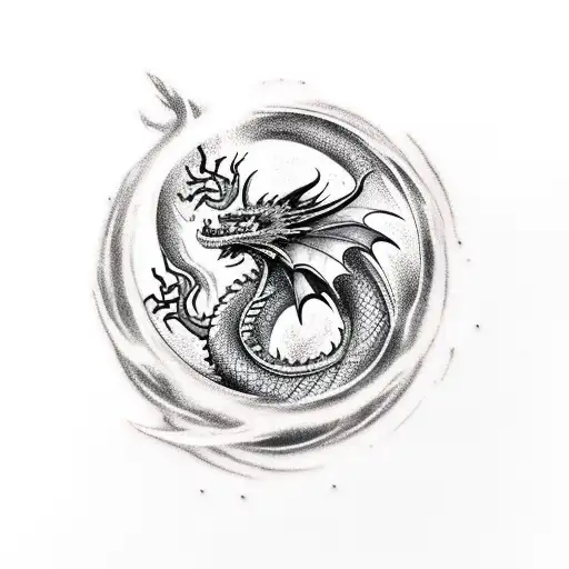 Dragon With Black Gem Exploding In It Hands