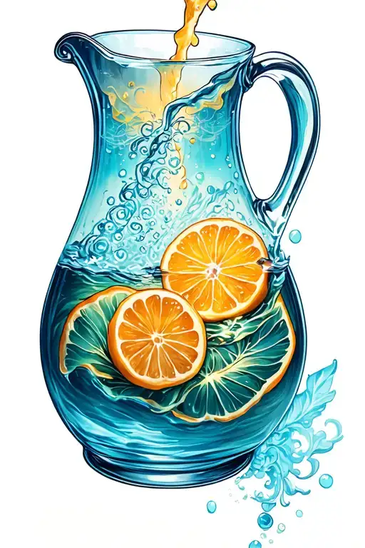 Aquarious Jug Pouring Onto Gemini