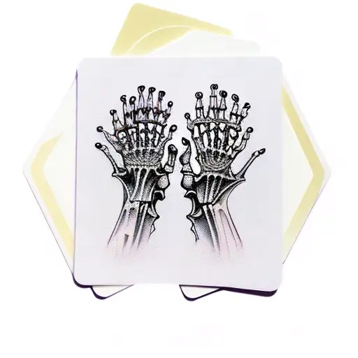 Skeleton Hand Holding 3 Cards