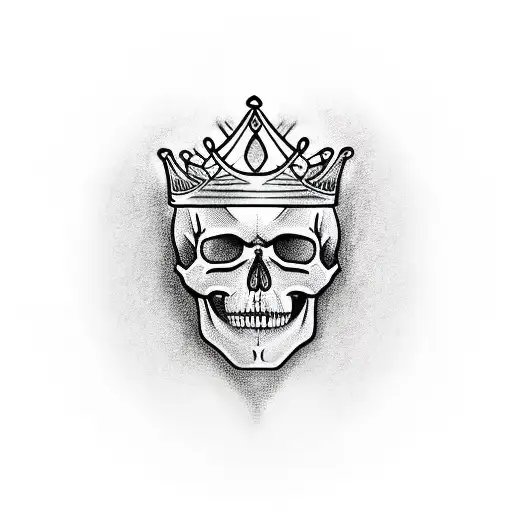 Skull Wearing Crown In Profile