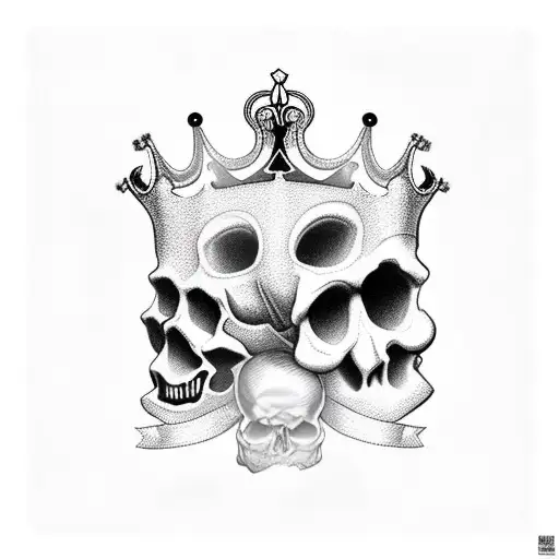 Skull Wearing Crown Views From The Side