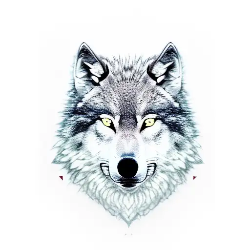 Half Wolf Face And Half Ataturk Face