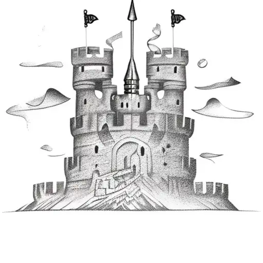 Viking Hammer With Castle In Background