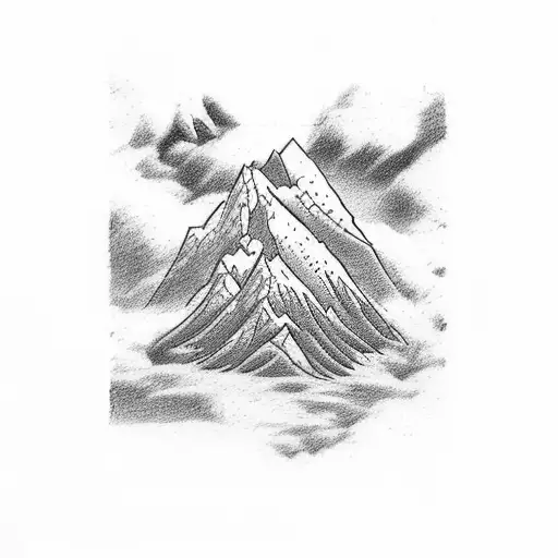 A Detailed Sketch Of A Mountain Range With The Words 'Long Love Larry' Written In The Sky