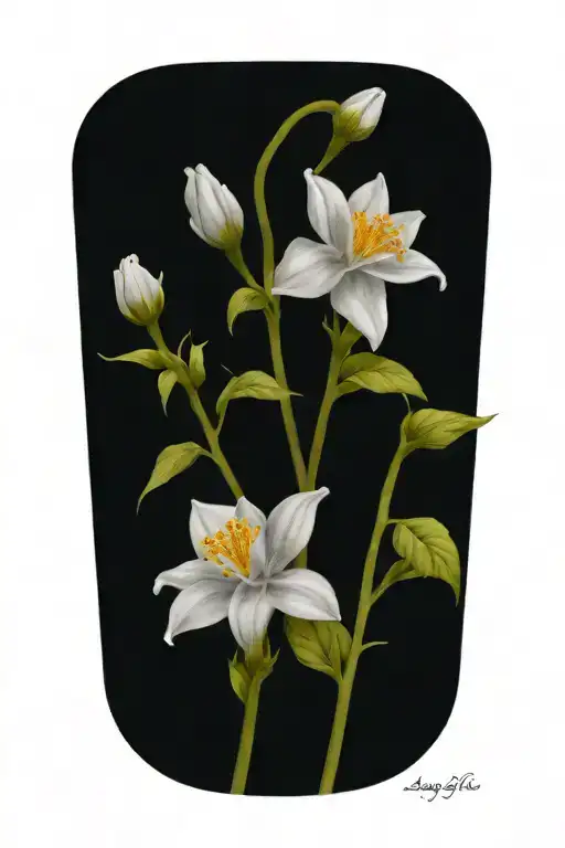 May And August Birth Flowers Growing Tattoo