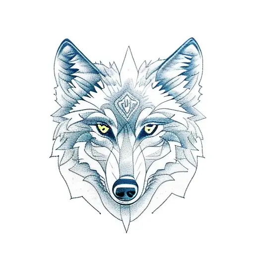 Wolf With A Nature And Mountains