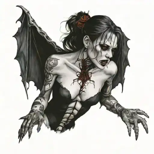 Vampire Girl Tear Apart Her Rib Cage With Her Hands