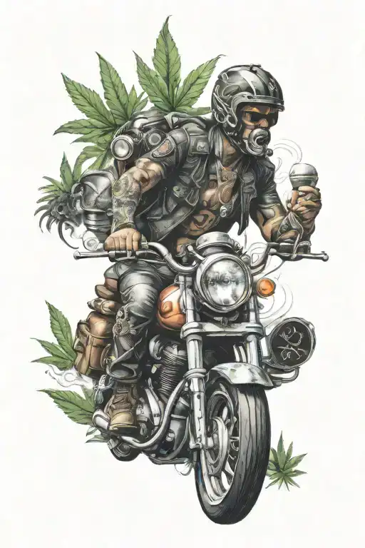 Crazy Motor Bike Rider Smoking Weed